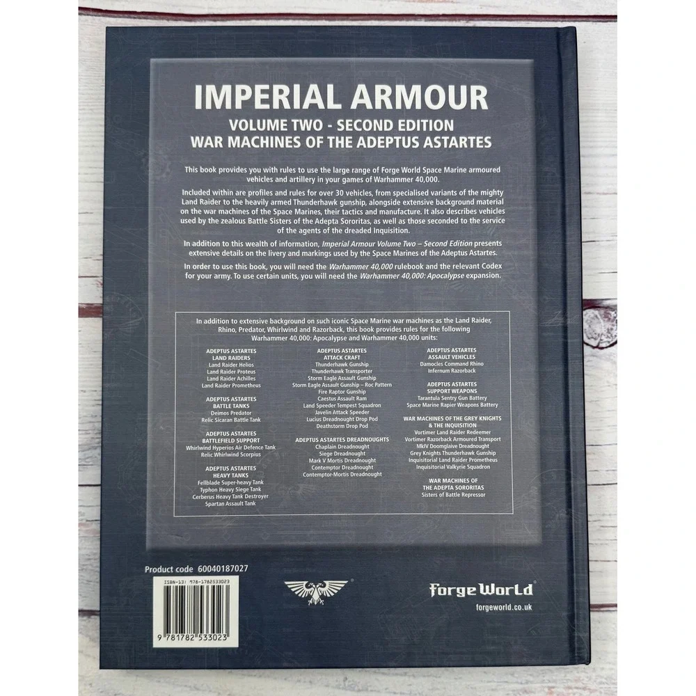 Warhammer 40k Forge World Imperial Armour Vol 2 Second Edition War Machines Book